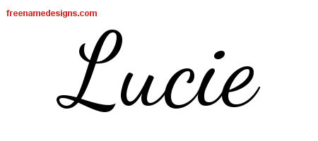 Lively Script Name Tattoo Designs Lucie Free Printout - Free Name Designs