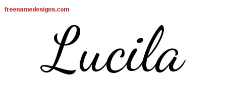 Lively Script Name Tattoo Designs Lucila Free Printout - Free Name Designs