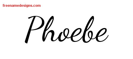 Lively Script Name Tattoo Designs Phoebe Free Printout - Free Name Designs