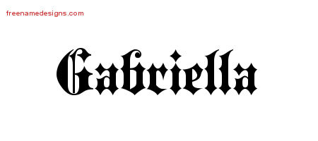 Old English Name Tattoo Designs Gabriella Free - Free Name Designs