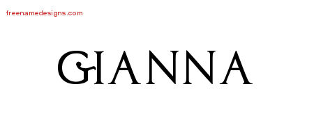 Regal Victorian Name Tattoo Designs Gianna Graphic Download - Free Name ...
