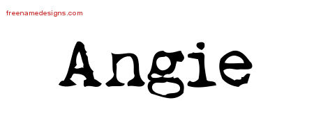 Vintage Writer Name Tattoo Designs Angie Free Lettering - Free Name Designs